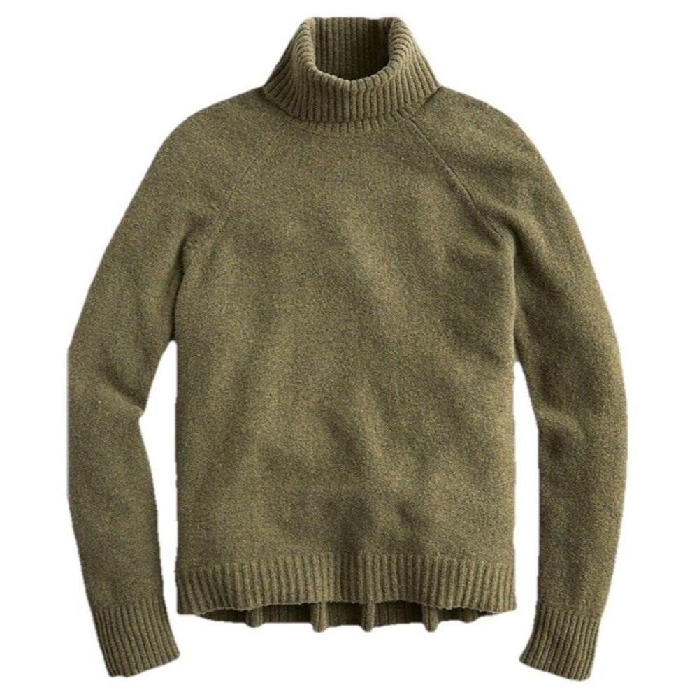J Crew L Women's Turtleneck Green‎  Sweater in Supersoft Yarn Size Large  AF023